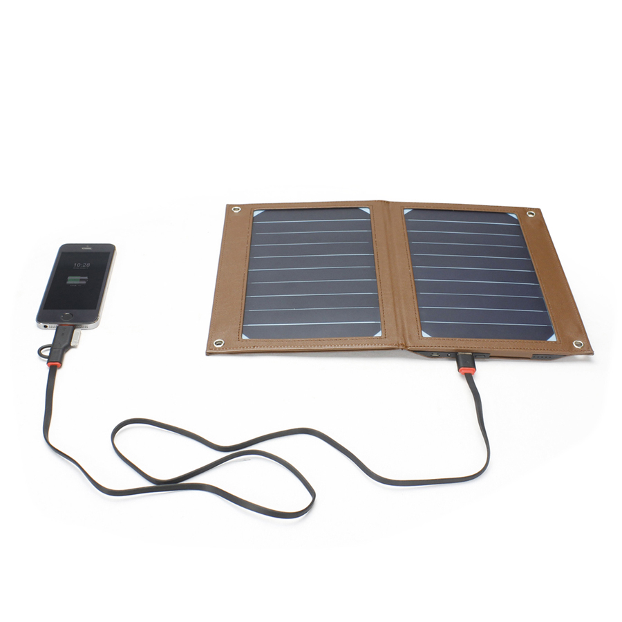 10W 2-panel Folding Solar Power Bank Charger